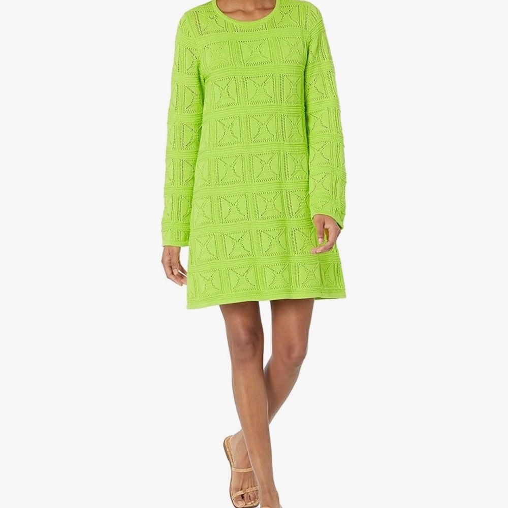 NWT Laney Lime Green Knit Sweater Dress by The Drop